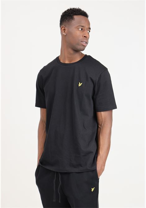 Black men's t-shirt with golden eagle logo patch LYLE & SCOTT | TS400VOGEZ865